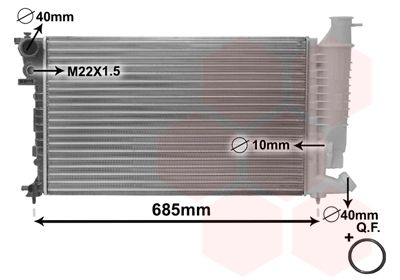 VAN WEZEL Радиатор, охлаждение двигателя 09002108